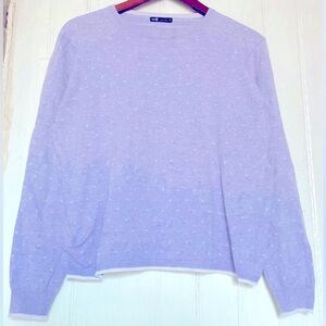 *3 for $20* Lavender Sweater, 3/4-Length Sleeves, White Polka Dots, XXL